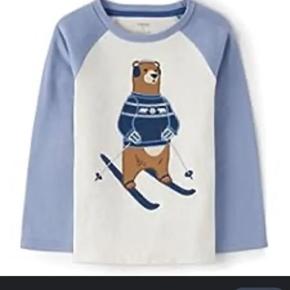 Gymboree | Boys Embroidered Bear Raglan Top - Bear Hugs - H/T Vanilla | 8